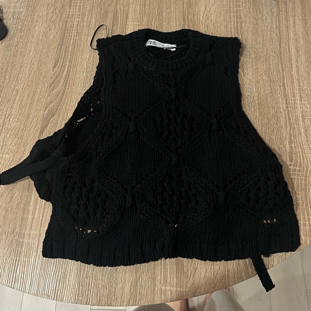 Side tie knit top zara